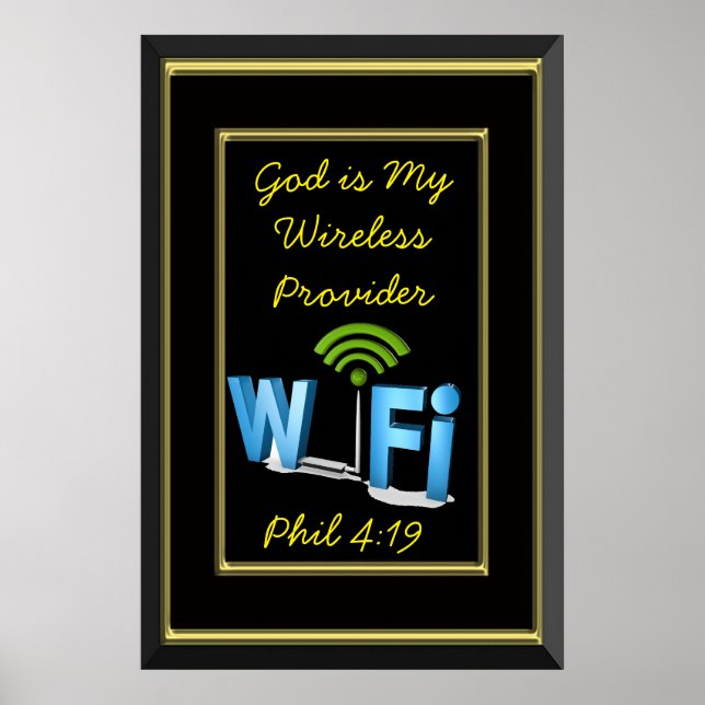 Phil 4:19 Gud är min Trådlösa Provider Poster (Framsidan)