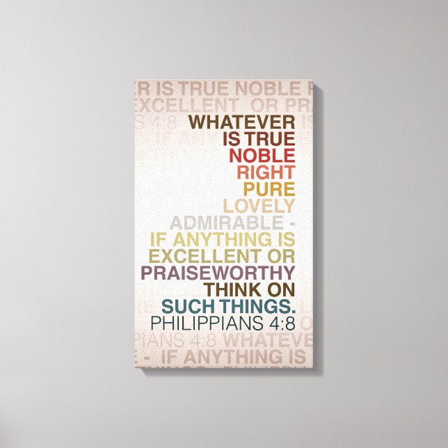 Phil 4:8 Wrapped Canvas 16 x 24 (Framsida)
