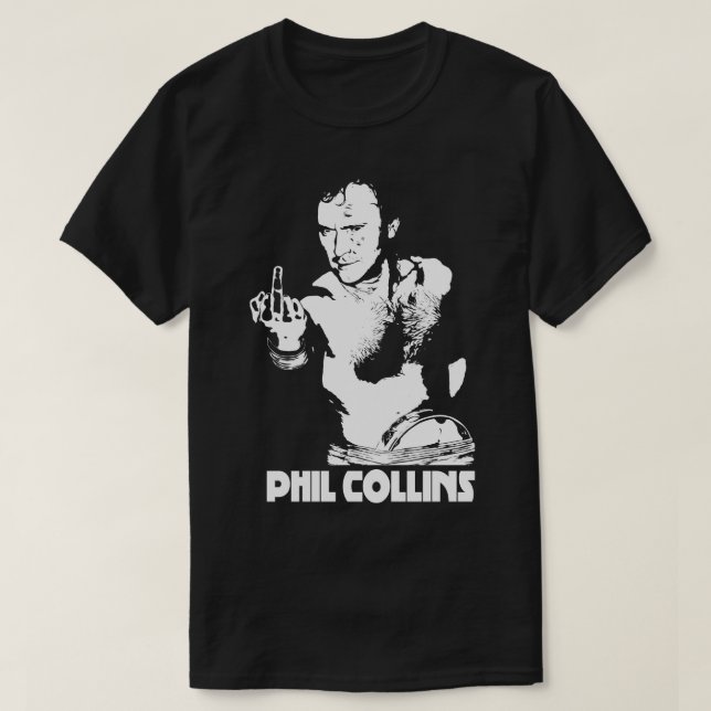 Phil collin, vit text t shirt (Design framsida)
