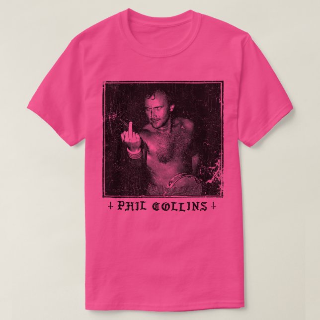 Phil Collins Punksthetic Fläkt Art Design Distress T Shirt (Design framsida)
