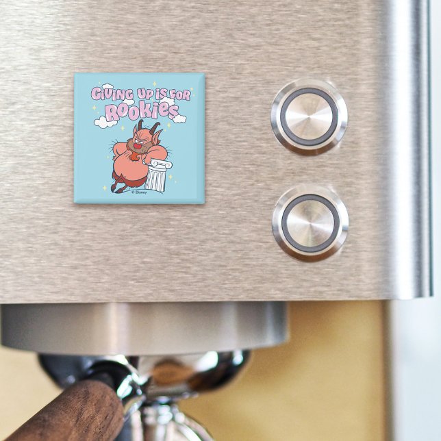 Phil - Giving Up is for Rookies Magnet (Magnet simulated on coffee maker)