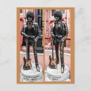 Phil Lynott staty, Dublin, Irland Vykort