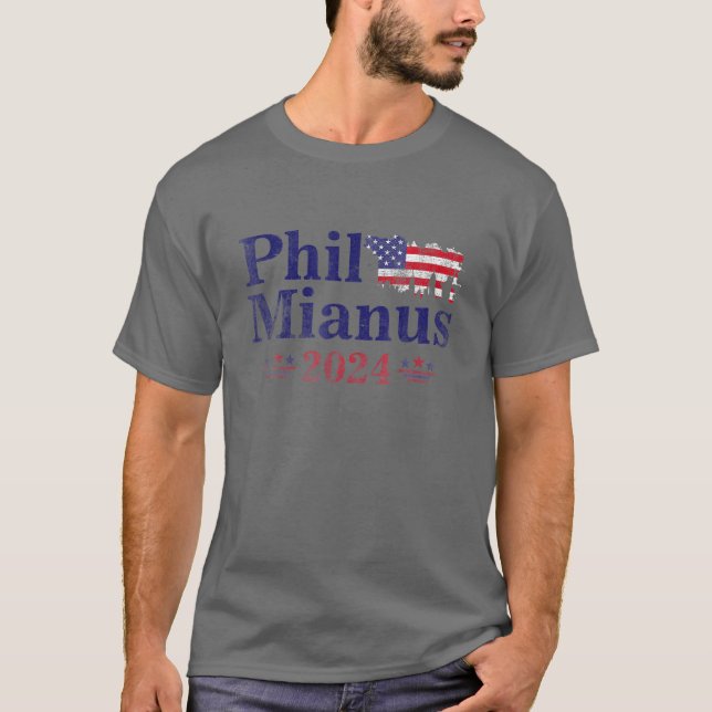 Phil Mianus Funny Presidentval 2024 Parod T Shirt (Framsida)