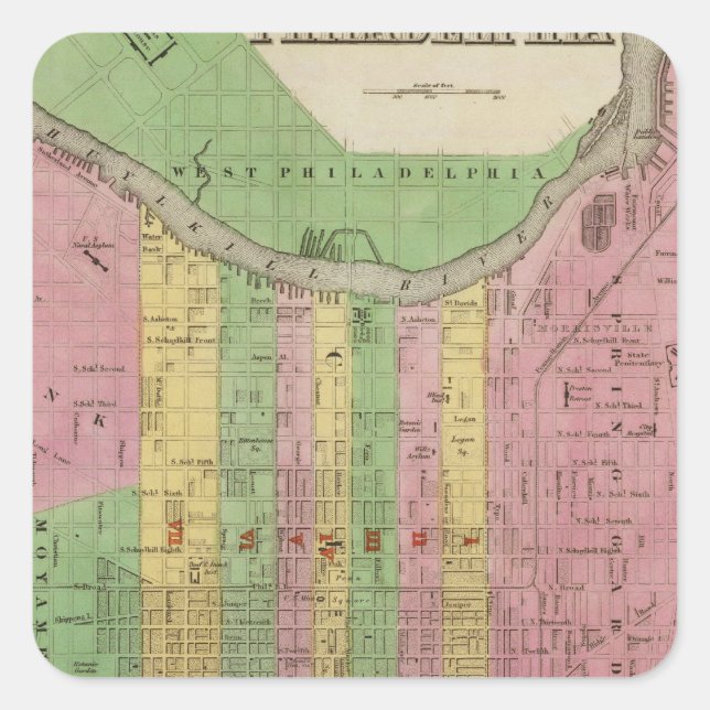 Philadelphia 3 fyrkantigt klistermärke (Framsida)
