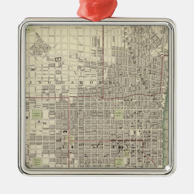 Philadelphia 8 julgransprydnad metall (Framsidan)