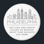 Philadelphia | Anpassningsbar City Message eller S Magnet<br><div class="desc">En unik magnet-tjänst som representerar den vackra staden Philadelphia i Pennsylvania. Den här nyckelkedjan har en stiliserad illustration av stadens unika skylt med namn under. Under staden är namn en plats för din unika slogan eller påstående om din favoritstad.</div>
