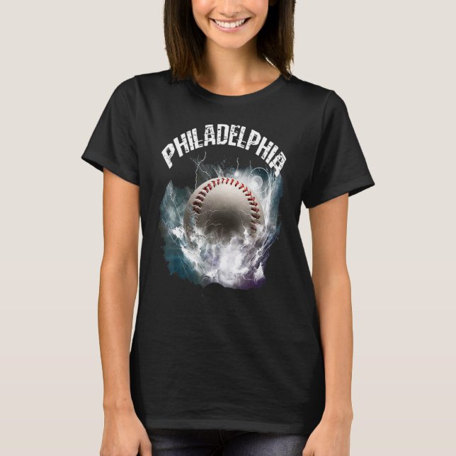 Philadelphia Baseball Retro T Shirt (Framsida)