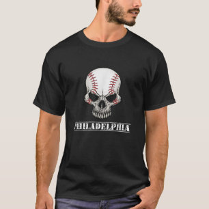 Philadelphia Baseball Skull Älskare Manar Women Ph T Shirt
