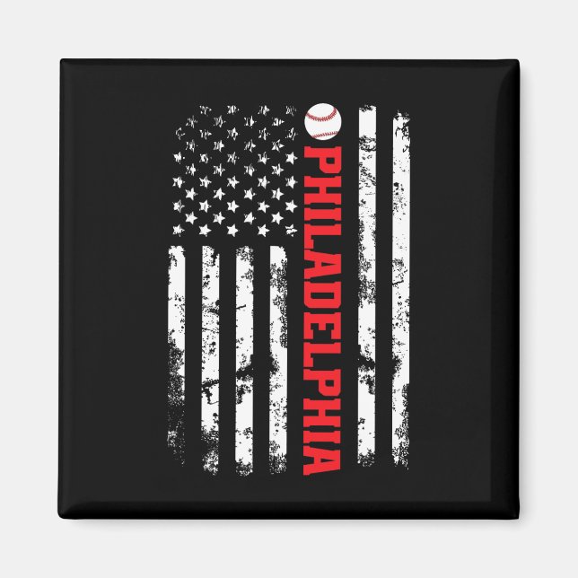 Philadelphia Baseboll Usa  Magnet (Framsidan)