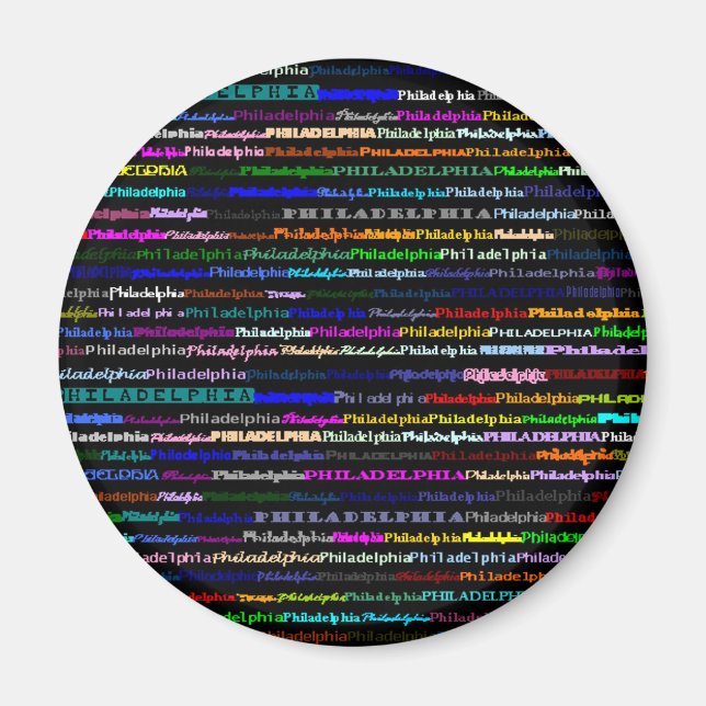 Philadelphia Black Background Magnet (Framsidan)