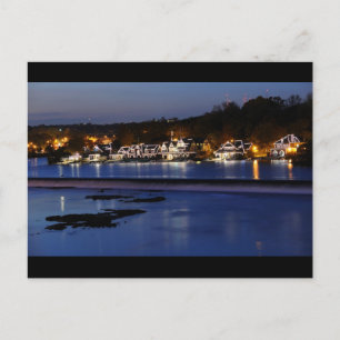 Philadelphia Boathouse Row på Twilight Vykort