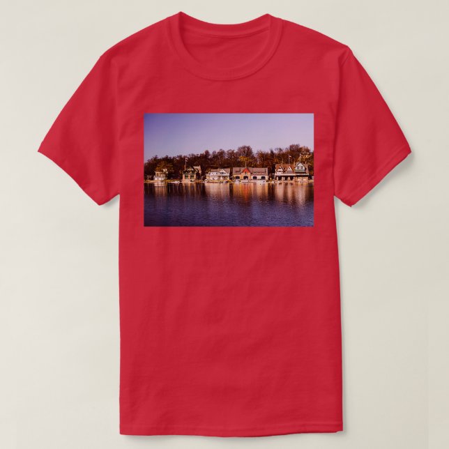 Philadelphia Boathouse Row Schuylkill River Rwing T Shirt (Design framsida)