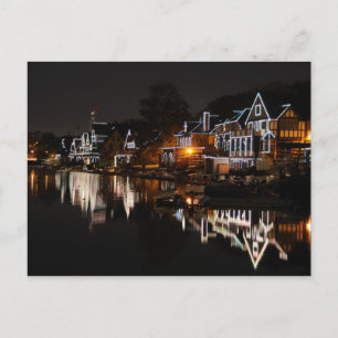 Philadelphia Boathouse Row vid Sunset Vykort