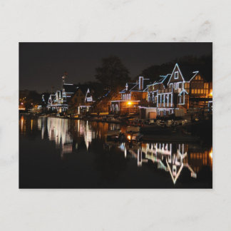 Philadelphia Boathouse Row vid Sunset Vykort