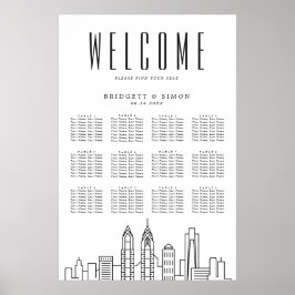 Philadelphia Bröllop | 12 Bord-sätesdiagram Poster
