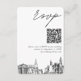 Philadelphia Bröllop Modern OSA QR-kod Tilläggskort