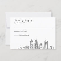 Philadelphia Bröllop | Stylized Skyline OSA