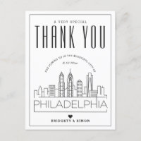 Philadelphia Bröllop | Tack för att du kom! vykort