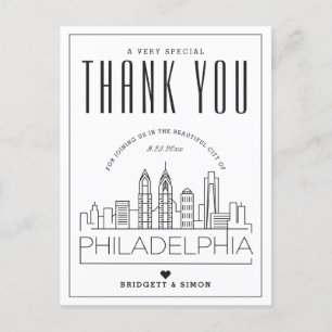 Philadelphia Bröllop Tack för att du kom! vykort