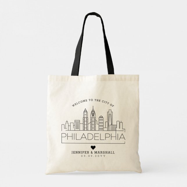 Philadelphia Bröllop Tote Tygkasse (Baksida)