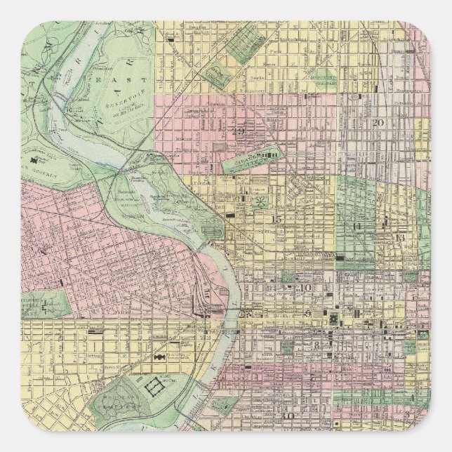 Philadelphia, Camden Fyrkantigt Klistermärke (Framsida)