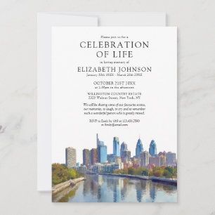 Philadelphia Celebration Of Life Begravning Minnes Inbjudningar