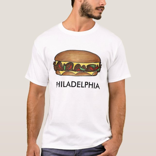 Philadelphia Cheese Steak Philly Cheesesteak Food Tee (Framsida)