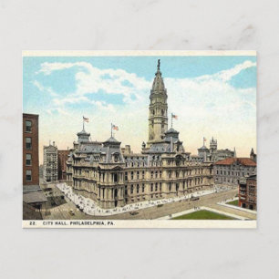 Philadelphia City Hall Gammalt vykort