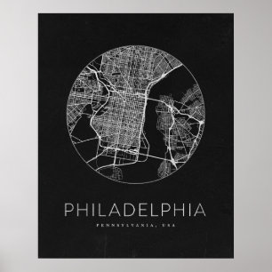 Philadelphia City Karta Poster