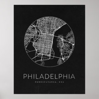 Philadelphia City Karta Poster