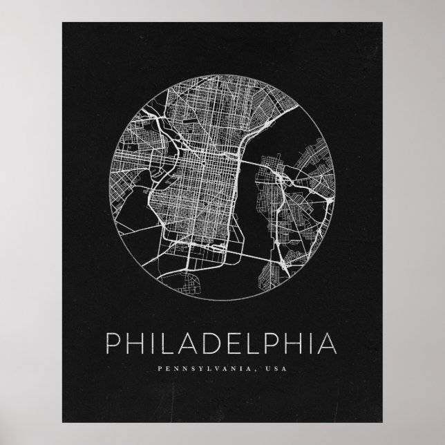 Philadelphia City Karta Poster (Framsidan)