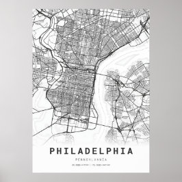 Philadelphia City Karta Poster