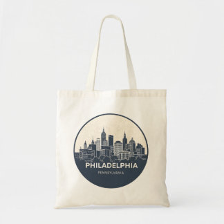 Philadelphia City Pennsylvania USA siluett Tygkasse