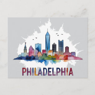 Philadelphia City Pennsylvania USA siluett Vykort