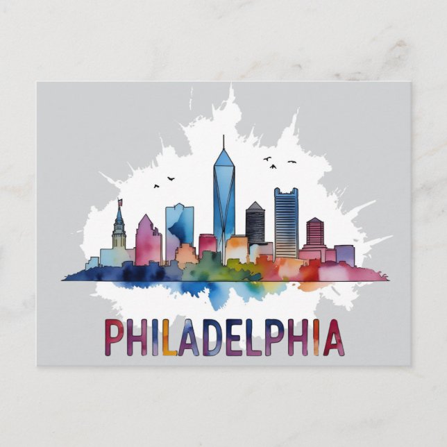 Philadelphia City Pennsylvania USA siluett Vykort (Framsida)