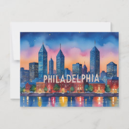 Philadelphia City Pennsylvania USA skyline Vykort