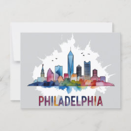 Philadelphia City Pennsylvania USA skyline Vykort