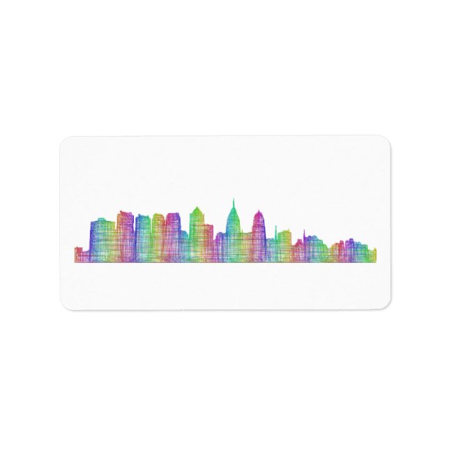 Philadelphia City Skyline Adressetikett (Framsidan)
