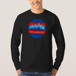 Philadelphia Cityscape Patriotic Sunset Philly Pa T Shirt