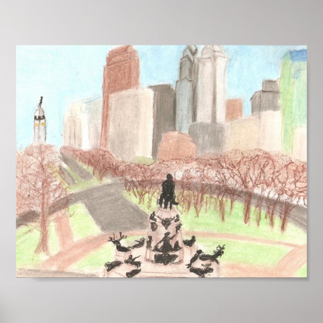 Philadelphia CItyscape Poster/ Skriv ut Poster (Framsidan)