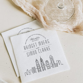 Philadelphia Deco Skyline | Bröllop Event Napkins Pappersservett