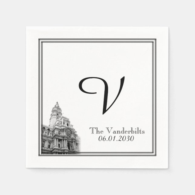 Philadelphia Destination Wedding Napkin Pappersservett (Framsidan)