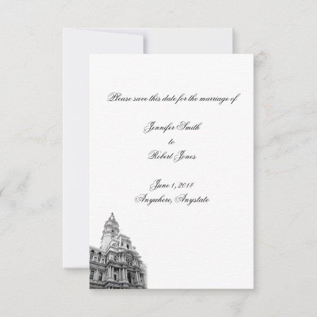 Philadelphia Destination Wedding Spara datumet (Framsida)