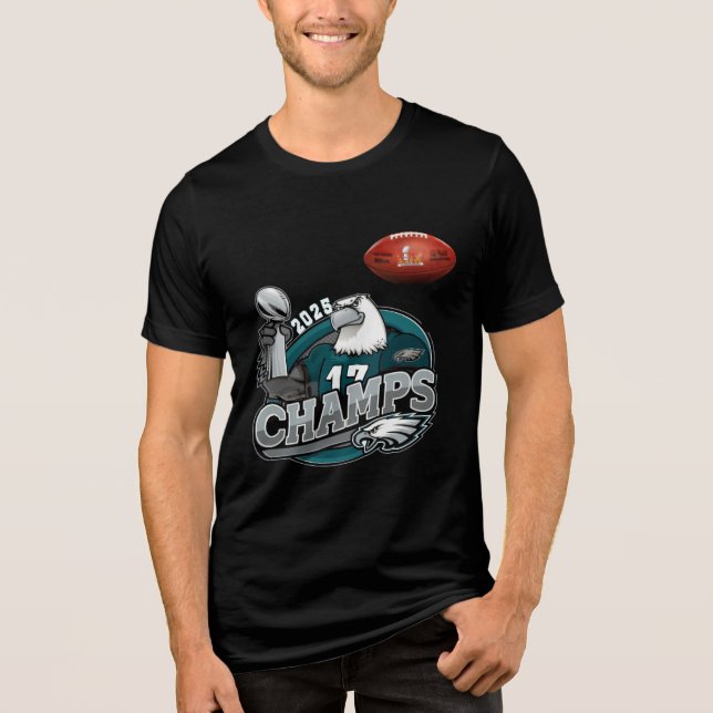 Philadelphia Eagles 2025 Super Bowl Champions Eagl T Shirt (Framsida)