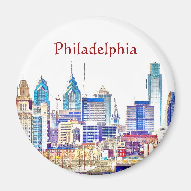 Philadelphia Färg Sketch Magnet (Framsidan)