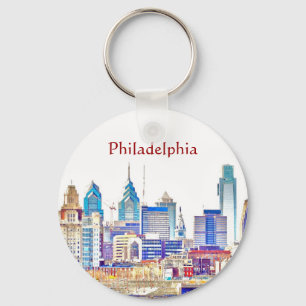 Philadelphia färg skissar Keychain Nyckelring