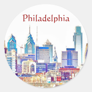 Philadelphia färg skissar klistermärken