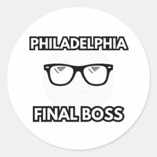 Philadelphia Final Boss Cool Emoji Runt Klistermärke