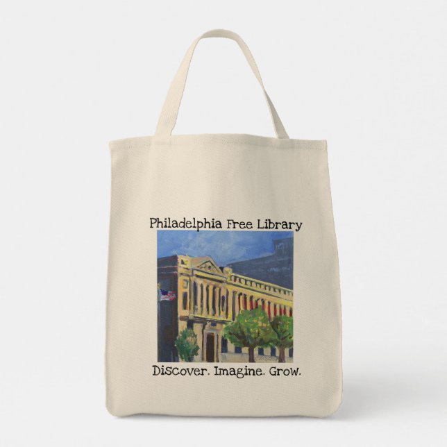Philadelphia Free Bibliotek "Grow" Tote Bag Tygkasse (Baksida)