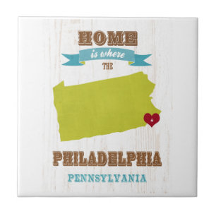 Philadelphia hem- Pennsylvania karta - är var Kakelplatta